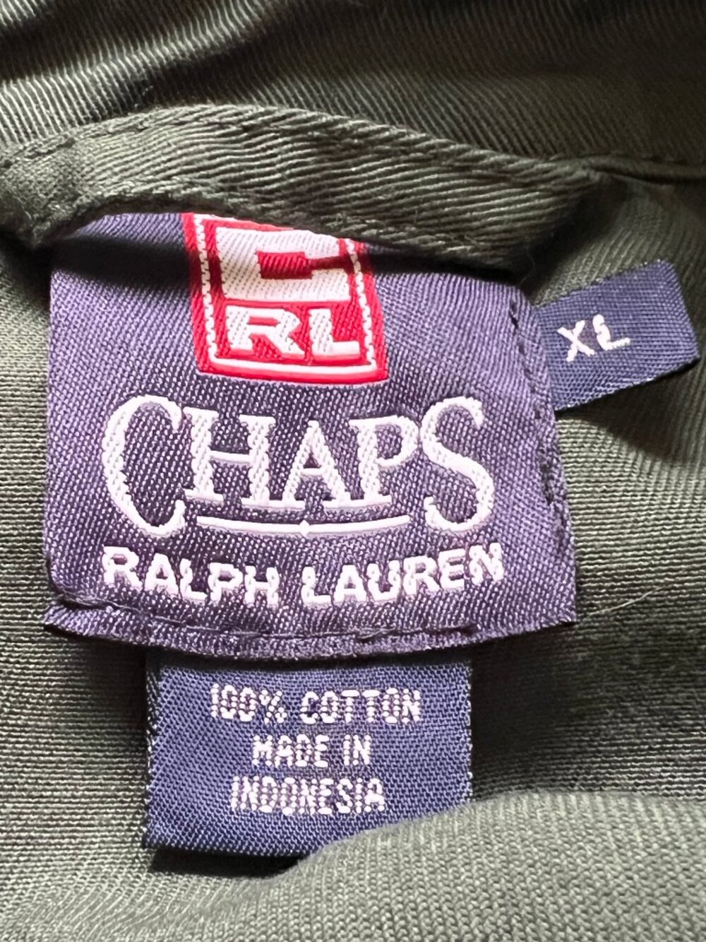 Vintage Ralph Laugher Chaps Bomber Jacket Oversized Preppy 100% Cotton Twill XL - Picture 8 of 11